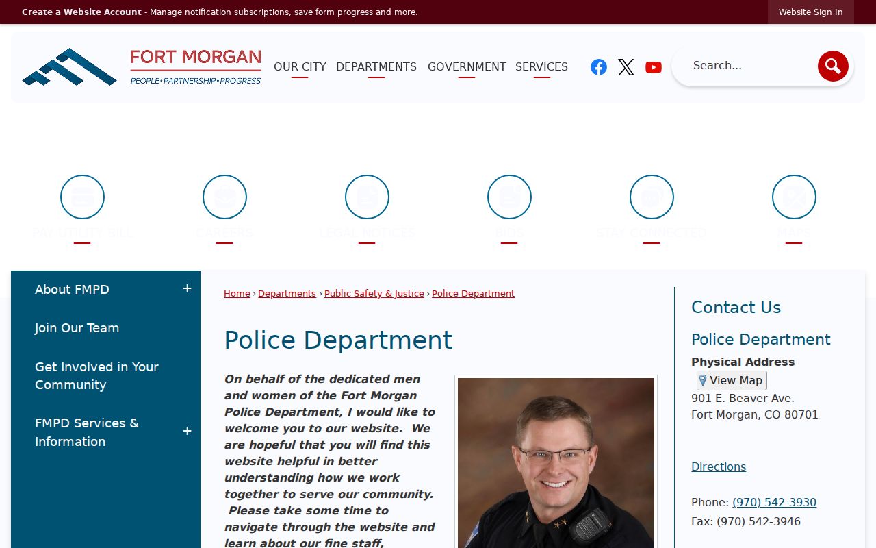 Official Fort Morgan Police Department page