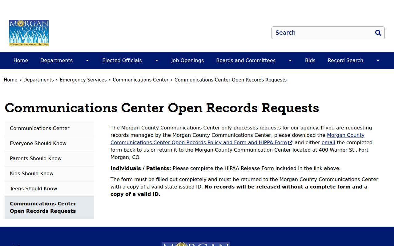 Morgan County arrest history 911 and CAD request