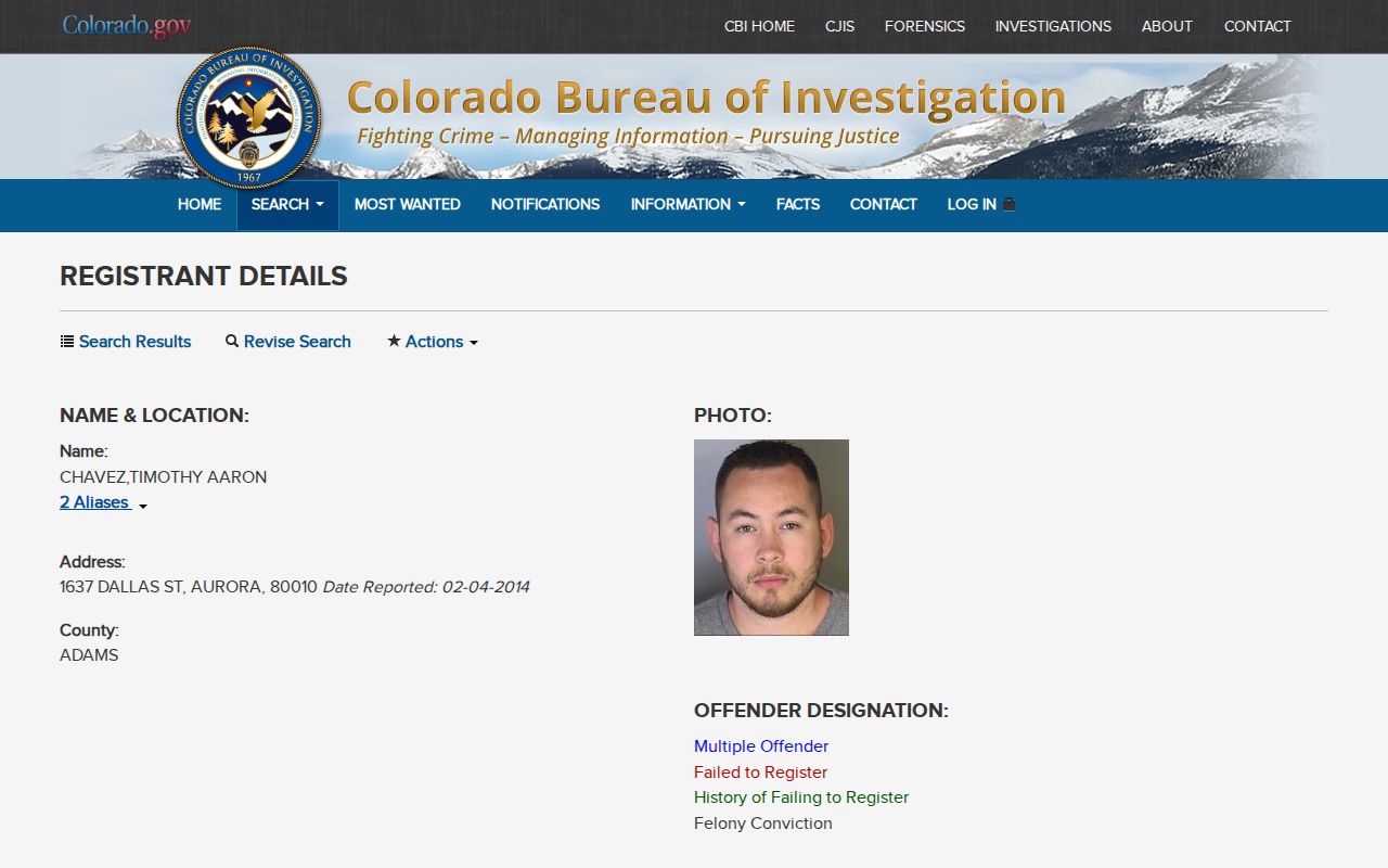 Morgan County sex offender registry profile fields